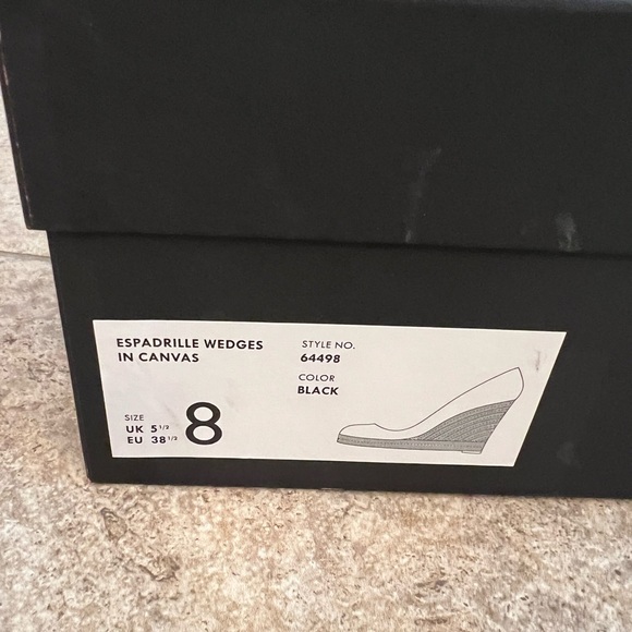 J Crew Espadrille Wedges in Canvas.  Black Size 8 - Picture 4 of 7